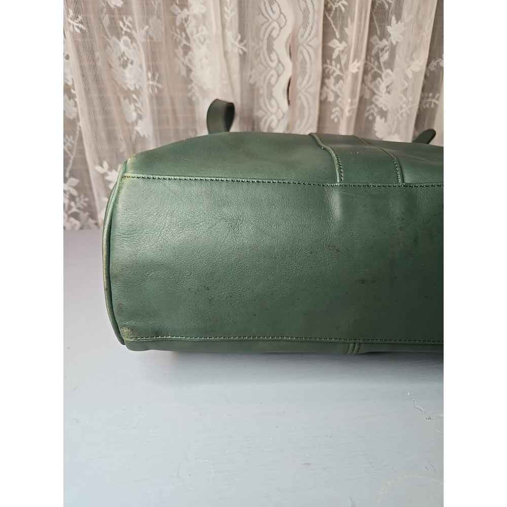 Vintage COACH Forest Green Leather, XL Studio Shoulder Tote Bag, 4081 90s USA - Picture 10 of 15